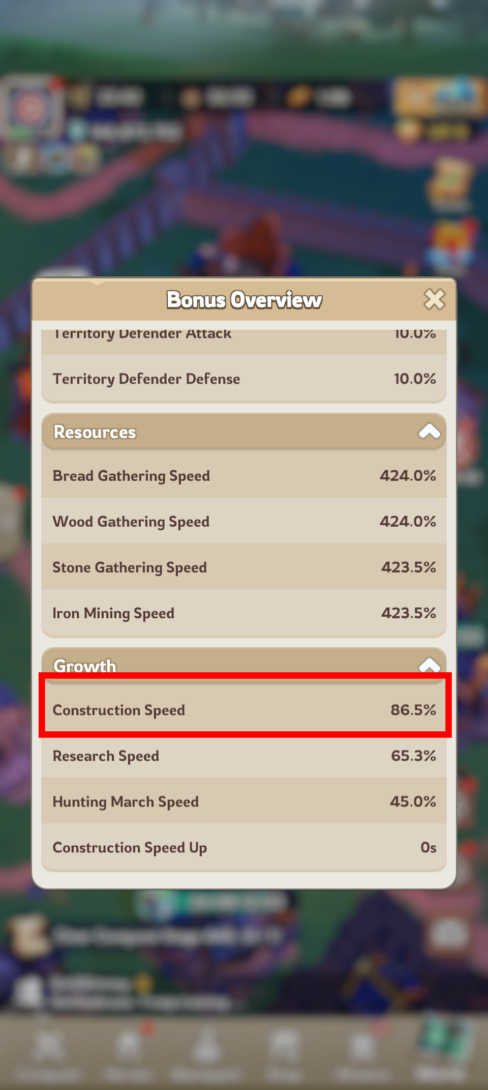 Construction Speed