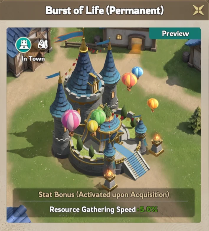The Burst of Life City Skin applied to a Lordrush town