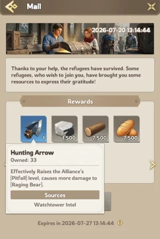 Gaining hunting arrows